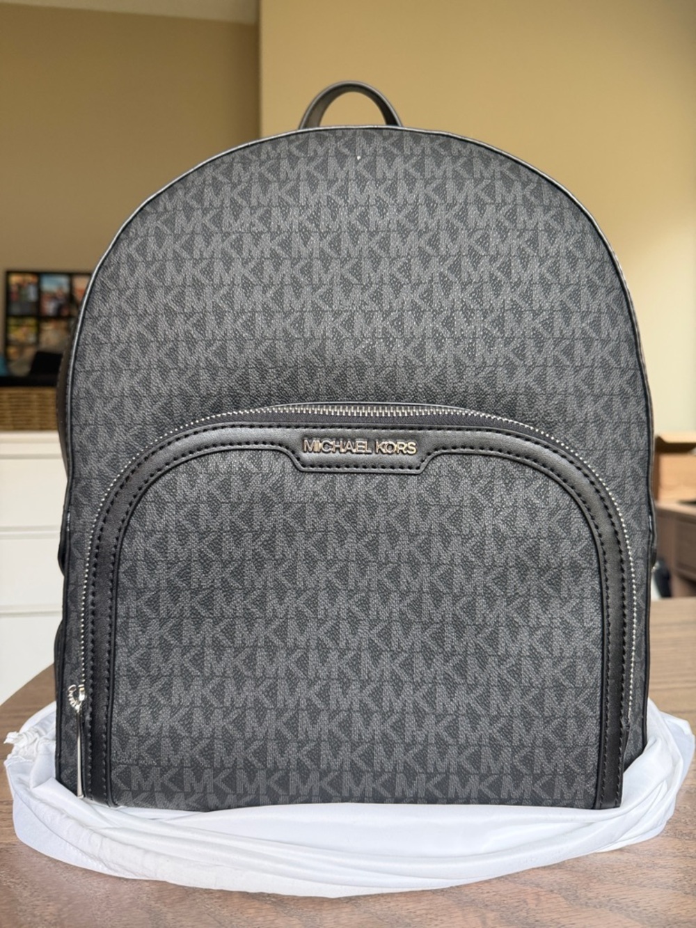 Michael Kors Men's Charcoal MK Signature Backpack